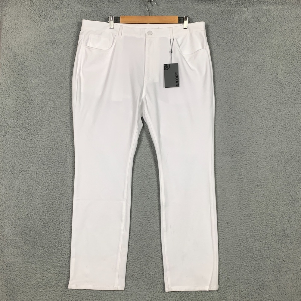 G/Fore Tour Golf Pants Mens 38x30 White 5 Pocket 4-Way Stretch Straight NWT $185